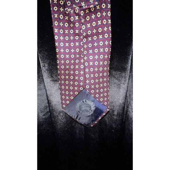 Vintage Silk Burberry London Men's Red, Blue, Gold, Tie, Luxury, Designer. - Picture 6 of 14